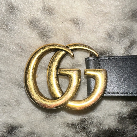 GUCCI LEATHER BELT WITH DOUBLE G BUCKLE - Picture 6 of 9